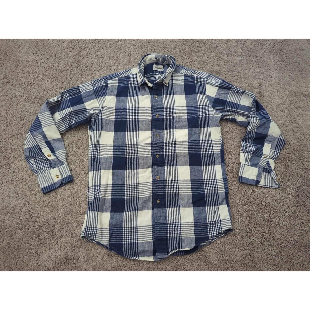 Saks Fifth Avenue Button Up Shirt Mens Medium Plaid Long Sleeve